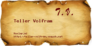 Teller Volfram névjegykártya